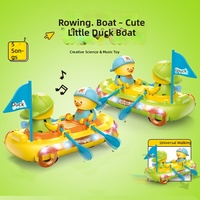 Bateau à pédales électrique pour enfants, multi-directionnel, lumineux, avec musique, canard dansant et chantant, mignon et amusant