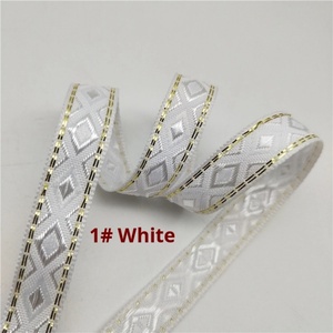 Cinta de jacquard de seda dorada con diseño de espiga en forma de diamante de 1.2 cm, inspirada en estilos étnicos, accesorios DIY para bordes de abanicos Han - Product Image 6