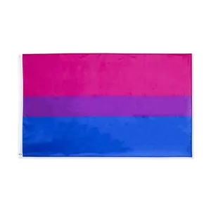 Atacado Personalizado 3X5 Ft Rosa Roxo Azul Arco-Íris Bandeira 90*150Cm Bissexual Orgulho Lésbico Gay Bandeira LGBT