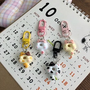 Cute Cartoon Cat Donut Keychain Lovely Animal <b>Couple</b> Pendant Student Bag Backpack Simple Hanging <b>Ornament</b> Gift Wholesale - Product Image 4