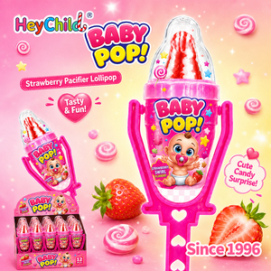 Sucettes en gros personnalisées sous marque privée en forme de sucette pour bébé, saveur fraise tourbillonnante, adorables cadeaux de fête pour enfants en vrac - Product Image 2