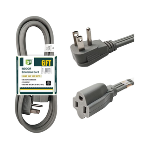 <span class=keywords><strong>Rallonge</strong></span> électrique robuste EP de 1,8 m, calibre 14, <span class=keywords><strong>pour</strong></span> climatiseurs, réfrigérateurs, lave-linge, usage intérieur, gris - Product Image 1