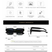 Lunettes de soleil carrées tendance pour hommes et femmes, noires épaisses, de haute qualité, avec logo personnalisé OEM, protection UV400, collection 2026