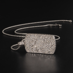 Модная новинка 2026: Медный квадратный кулон с цирконами и бриллиантами, ожерелье с медным кулоном 15 мм, цепочка кубинского плетения с муассанитом - Product Image 4