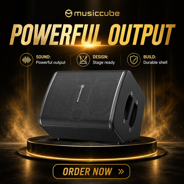 Musiccube T3Pro Performance Portable PA Speaker System 3 Channel 260W Wooden Busking Speaker Vocal-Acoustic Speaker