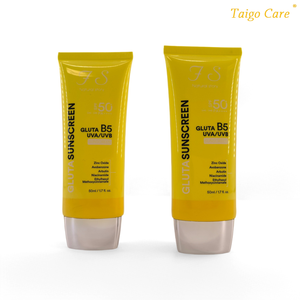 Tube vide super ovale souple de 35 mm de diamètre et 50 ml, avec bouchon à vis argenté, pour emballage de crème solaire Gluta UVA/UVA. - Product Image 1