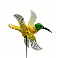 Artesanías de hierro para jardinería, artesanías de metal, adornos de plástico para flores, decoraciones de jardín para exteriores, adornos de pájaros que se mueven con el viento.