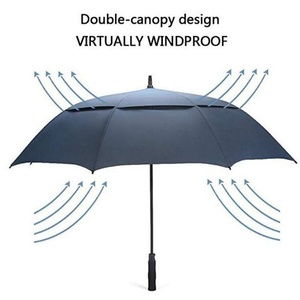Free Sample 30" Inch Wholesale Uv protection Windproof Luxury Golf <b>Umbrella</b> Custom logo Double Layer Golf <b>Umbrella</b> Advertising - Product Image 2