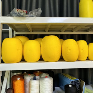 2025 gros haute flottabilité jaune EVA <span class=keywords><strong>mousse</strong></span> filet de pêche flotteur en gros en plastique ovale bouée à motifs pour l'utilisation de la rivière - Product Image 5
