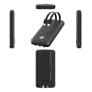 Chargeur portable mince <span class=keywords><strong>de</strong></span> style professionnel à haute capacité 10000mAh, charge rapide 22.5W, batterie externe universelle avec 2 câbles pour hommes - Product Image 6