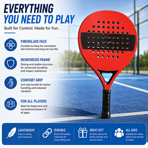 Raqueta de Pádel Personalizada al por Mayor para Jugadores Principiantes e Intermedios, Fabricación OEM, Tipo Control Ligero, Pala de Pádel con Núcleo de EVA - Product Image 3