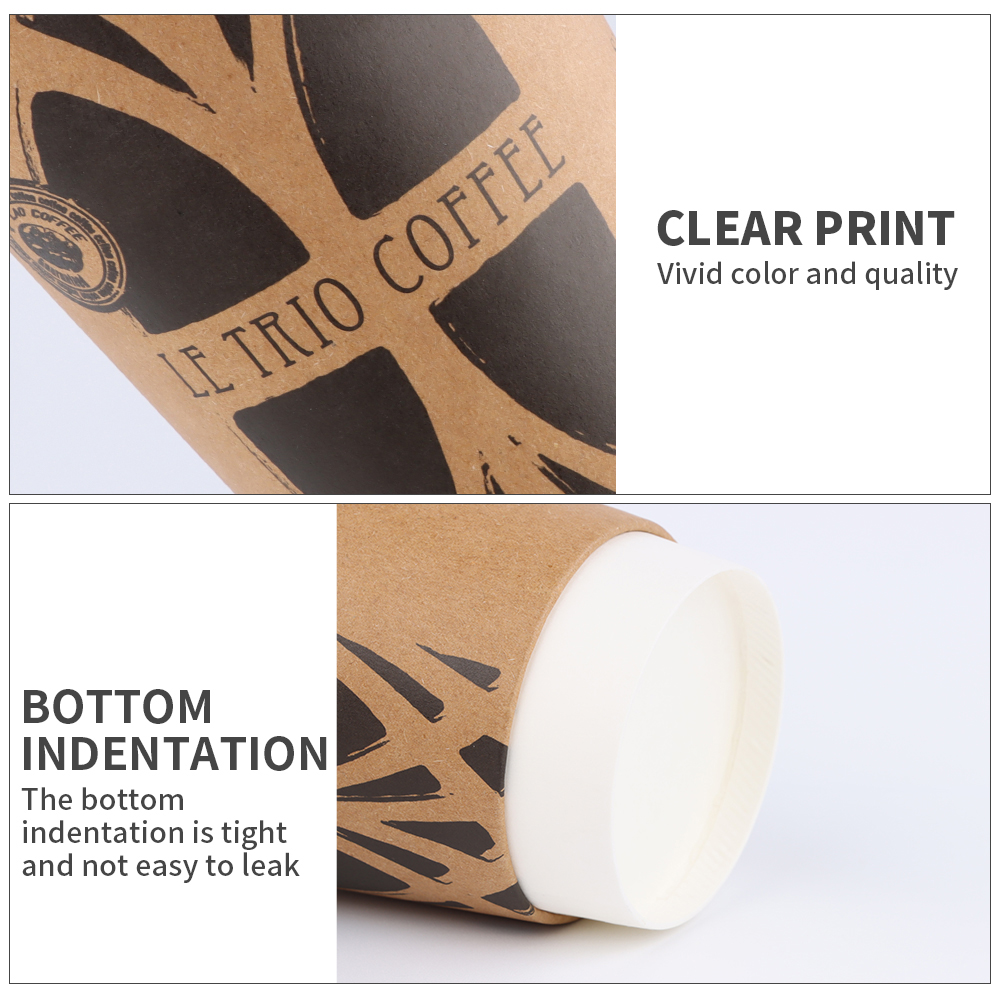 8oz 12oz 14oz 16oz 22oz  Customized Print Logo Biodegradable Coffee Cups Paper For Hot Drink With LidsPopular