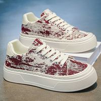 Nouvelles baskets décontractées tendance pour hommes, imprimées à l'encre, en toile respirante, légères, à semelle souple, pour étudiants, chaussures de skate