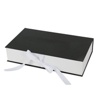 Boîte-cadeau d'extension de paquet en carton noir rigide de luxe de logo personnalisé avec insertion de doublure en satin de soie boîtes d'emballage pour perruques de cheveux