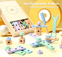 Boîte à outils en bois pour enfants, jouet d'assemblage pour développer la motricité fine et l'éducation précoce des bébés