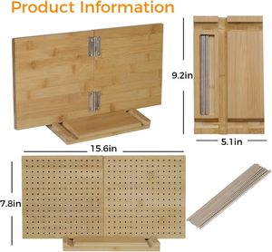 Tabla de Bloqueo de Bambú para Crochet con Clavijas y Accesorios, Tabla de Tejer para Cuadrados de <span class=keywords><strong>Abuela</strong></span>, <span class=keywords><strong>Regalo</strong></span> para <span class=keywords><strong>Abuela</strong></span> y Mamá - Product Image 3
