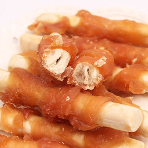 Venta al por mayor de golosinas saludables para perros y gatos, alta proteína, baja en grasa, hueso de calcio blanco trenzado por pollo jerky, aperitivos para mascotas - Product Image 3