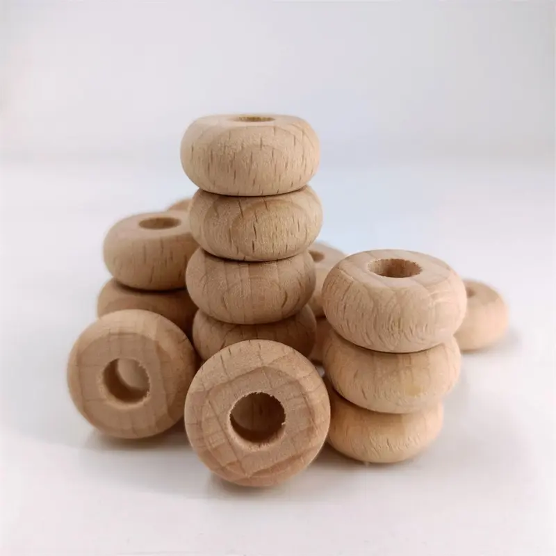15mm round beech wood beads Mommy's Nursing Necklace DIY Craft flat Wood Teether Toys beads