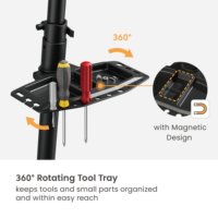 Support de réparation de vélo professionnel LBR01-01, capacité 45 kg, pliable, pour l'entretien des vélos, avec plateau à outils pour vélos électriques