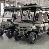 RENQI Carro de Golf Eléctrico Exclusivo para 6 Personas con Toldo, Caja de Almacenamiento, Batería de 60V y 90km de Autonomía para Exploración al Aire Libre