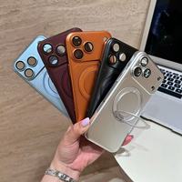 Étui de téléphone portable avec support rotatif à 360 degrés pour iPhone 16 17 15 18 Pro Max 14 13 Coque arrière Funda