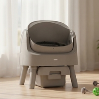 Bac à litière intelligent et automatique pour chat, grand bac de récupération, en plastique écologique, contrôle des odeurs, conception facile à nettoyer, ouverture supérieure