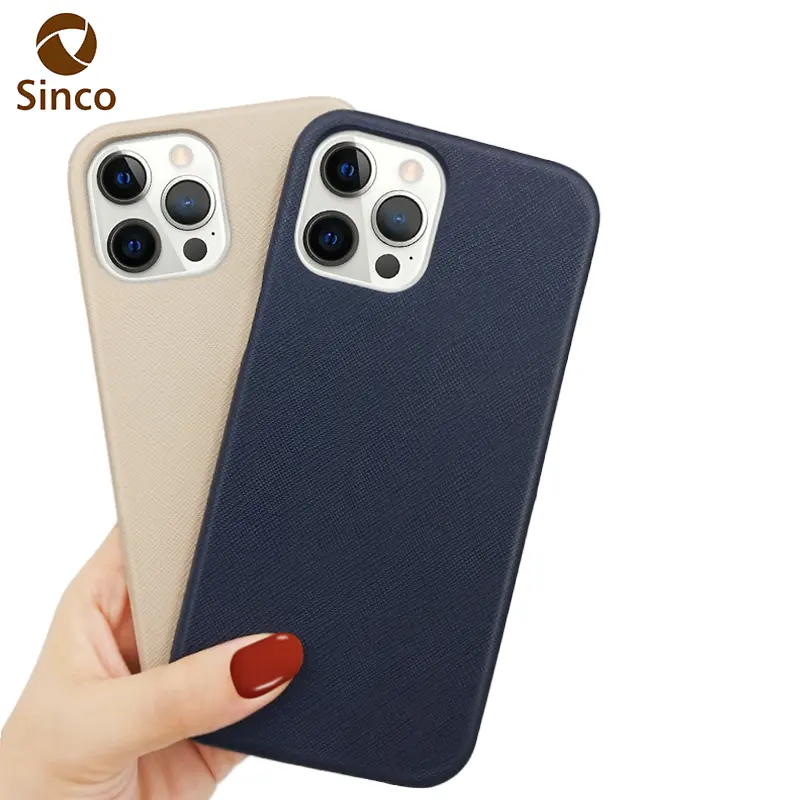 Custom High Quality Leather Cases Saffiano Leather Phone Case For iPhone 13