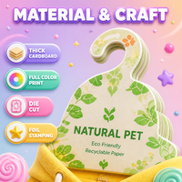 Cintre en carton recyclable et léger, personnalisable, pour boutique de vêtements pour animaux de compagnie, fournisseur, commande en gros