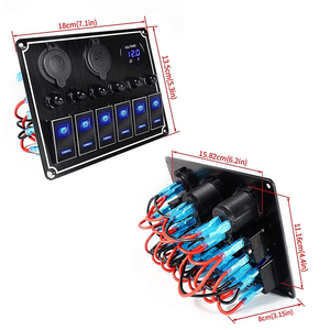 Panneau de commutation à bascule LED personnalisable en aluminium étanche 12V/24V 6 gangues avec USB pour voiture, bateau, camping-car, <span class=keywords><strong>caravane</strong></span> - Product Image 2