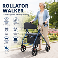 Déambulateur Simplywalk pour hommes et femmes âgés avec siège, sac de courses et cadre stable en acier au carbone pour usage quotidien