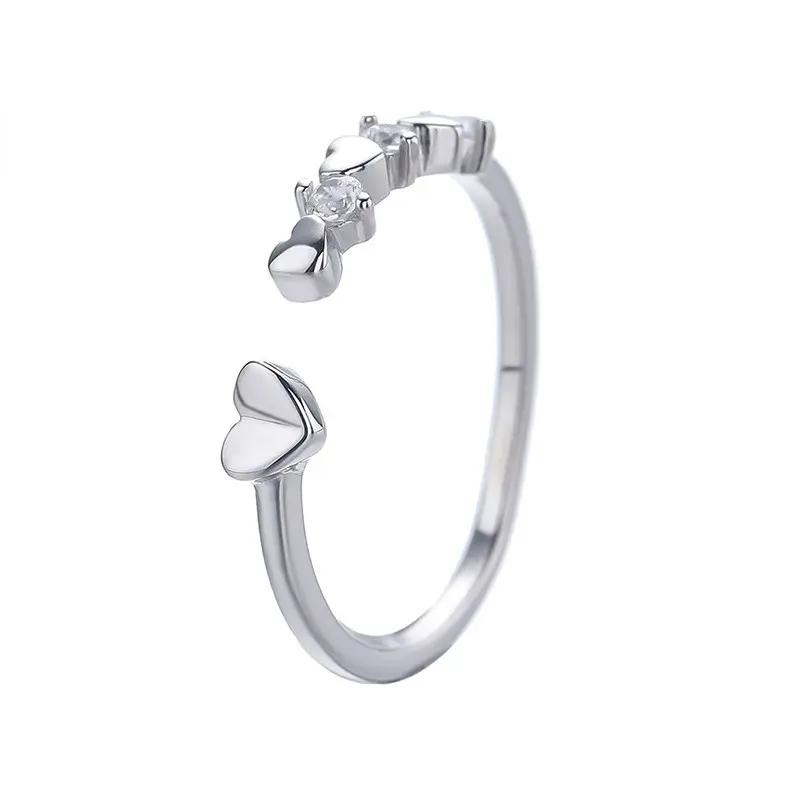 925 стерлингового серебра модного цвета кубического циркония в форме сердца серебряные кольца ювелирные изделия для женщин