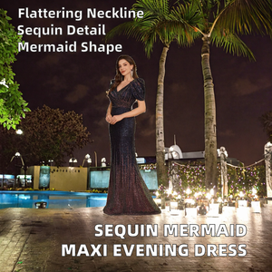 Robe de soirée élégante pour femmes, robe de soirée à manches longues pour bal de promo, réception de mariage et soirée de gala - Product Image 2