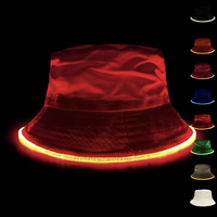 All'ingrosso da donna da uomo a Led Light up Party Festival Flash multicolore brillante a tesa larga pesce pescatore cappello cappello