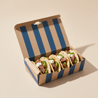 Caja de Papel para Comida para Llevar, Personalizada para Tacos, con Separador