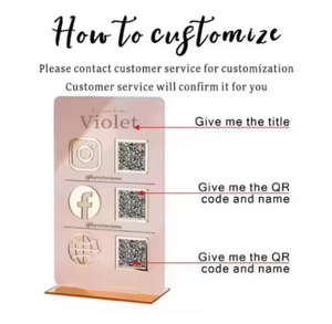 Exhibidor de Letreros Comerciales Rosa Personalizado con Icono Dorado con Logotipo de Contacto Social de <span class=keywords><strong>Instagram</strong></span> y <span class=keywords><strong>Facebook</strong></span> - Product Image 3