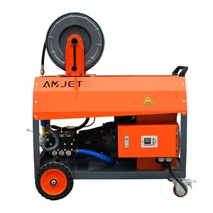 AMJET 혜택 200bar 26lpm 단일 실린더 가솔린 엔진 파이프 클린 머신 드레인 클리너 배수 파이프 청소 기계