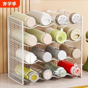 Support de rangement pour tasses d'eau en acier inoxydable, type rectangulaire, organisateur de placard multifonctionnel pour salon, étagère de bureau - Product Image 5