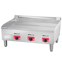 Grill à gaz commercial à 4 brûleurs en acier inoxydable avec surface plate pour cuisine de restaurant
