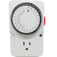Interruptor Temporizador Mecánico con Certificación ETL Regulado por la FDA, Tipo Perilla, Enchufe Temporizado de 6-24 Horas, Tiempo Fijo para Acuarios y Luces de Plantas