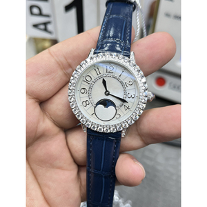 Reloj de Negocios Elegante para Mujer Shanghai de 22 mm con Cristal de Zafiro, Detalles de Moissanita, Resistente al Agua, Fase Lunar, Acero Inoxidable - Product Image 3