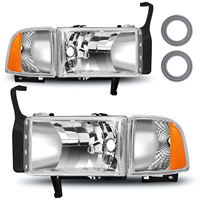 Phares LED durables en ABS 12V 6000K |   Feux avant automatiques Plug+Play haute performance pour Dodge Ram 1500 2500 3500 de 1994 à 2002