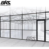 Cloison de séparation en aluminium personnalisée Cloisons murales panneau de verre prix Cloison séparateur de bureau mural modulaire en métal