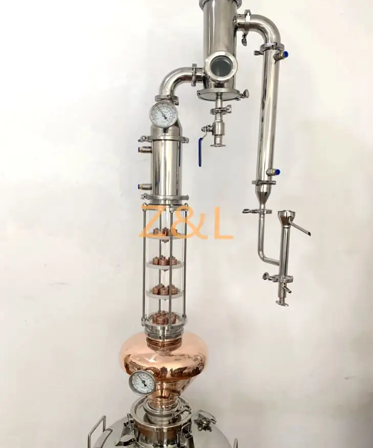 Equipamentos de distilação alambic 100l 200l, coluna de distilação para a produção de equipamentos de remoção do uísque vodka