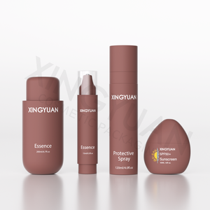 Set di Packaging Cosmetico XINGYUAN in Marrone Opaco per Siero, Crema <span class=keywords><strong>Solare</strong></span>, <span class=keywords><strong>Spray</strong></span> 50ml 120ml, Flacone Airless con Applicatore a Sfera per Essenze Skincare, Personalizzabile - Product Image 4