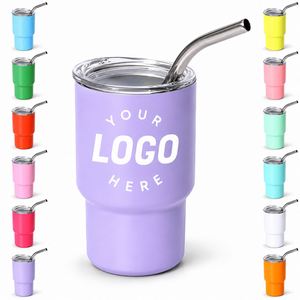 Wholesale Double Wall Mini 3oz Stainless Steel Tumbler <b>with</b> <b>Straw</b> Custom Logo Cute Shot Glass Cup for Party Promotion Gifts - Product Image 1