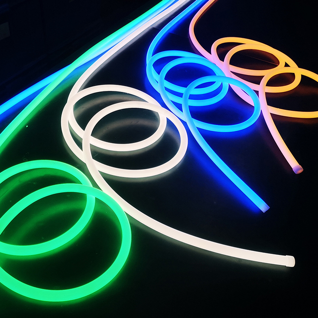 360 Degree Lighting Neon Strip DC24V RGB Copper LED Diffuser IP67 Warm White Cold White Neon Light Tube Street Decoration