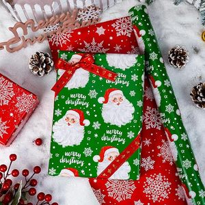 Christmas Wrapping <b>Paper</b> Red Green Double Side Wrapping <b>Paper</b> Santa Claus Snowflake <b>Pattern</b> Christmas <b>pattern</b> wrapping <b>paper</b> - Product Image 1