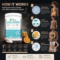 Collagène en gros Z OEM, multi-saveurs, marque privée, mélange de peptides de collagène de poisson et de bovin, poudre pour boisson