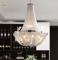 JYLIGHTING Lustre à pompon italien de luxe moderne et léger pour salon villa duplex escalier magasin hôtel design à pompons