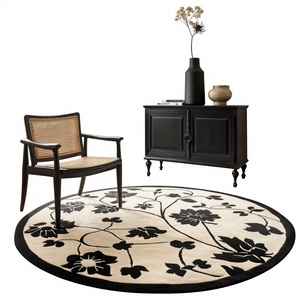 Luxury Floral Custom <b>Round</b> Designed & Size 100% Wool Hand Tufted Floor <b>Carpets</b>/Handmade <b>Carpet</b> From INDIAN TEXTILES H/L - Product Image 1